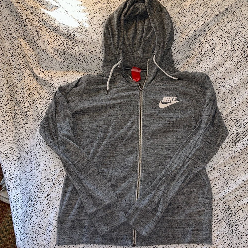 Light Grey Nike Zip Up Sweatshirt